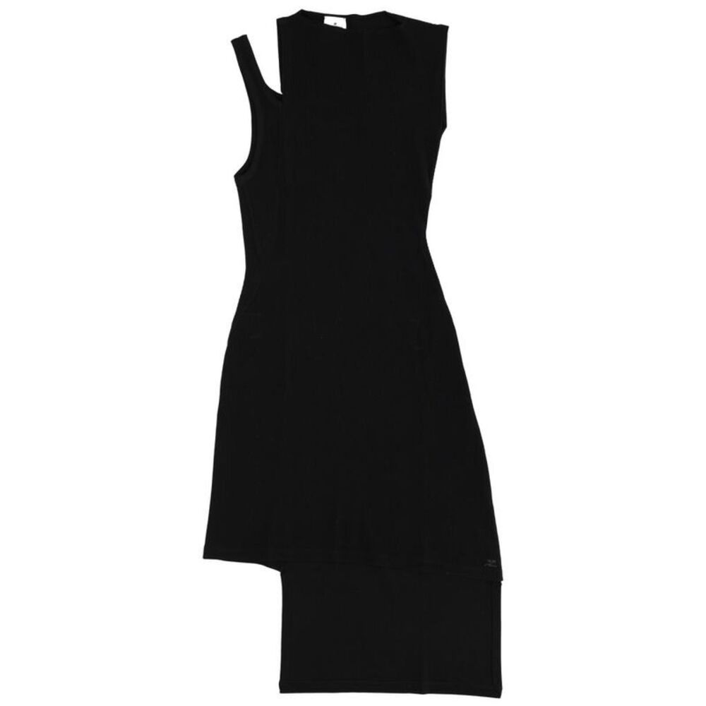COURREGES Asymmetric Ribbed Knit Dress Women BLACK Dresses